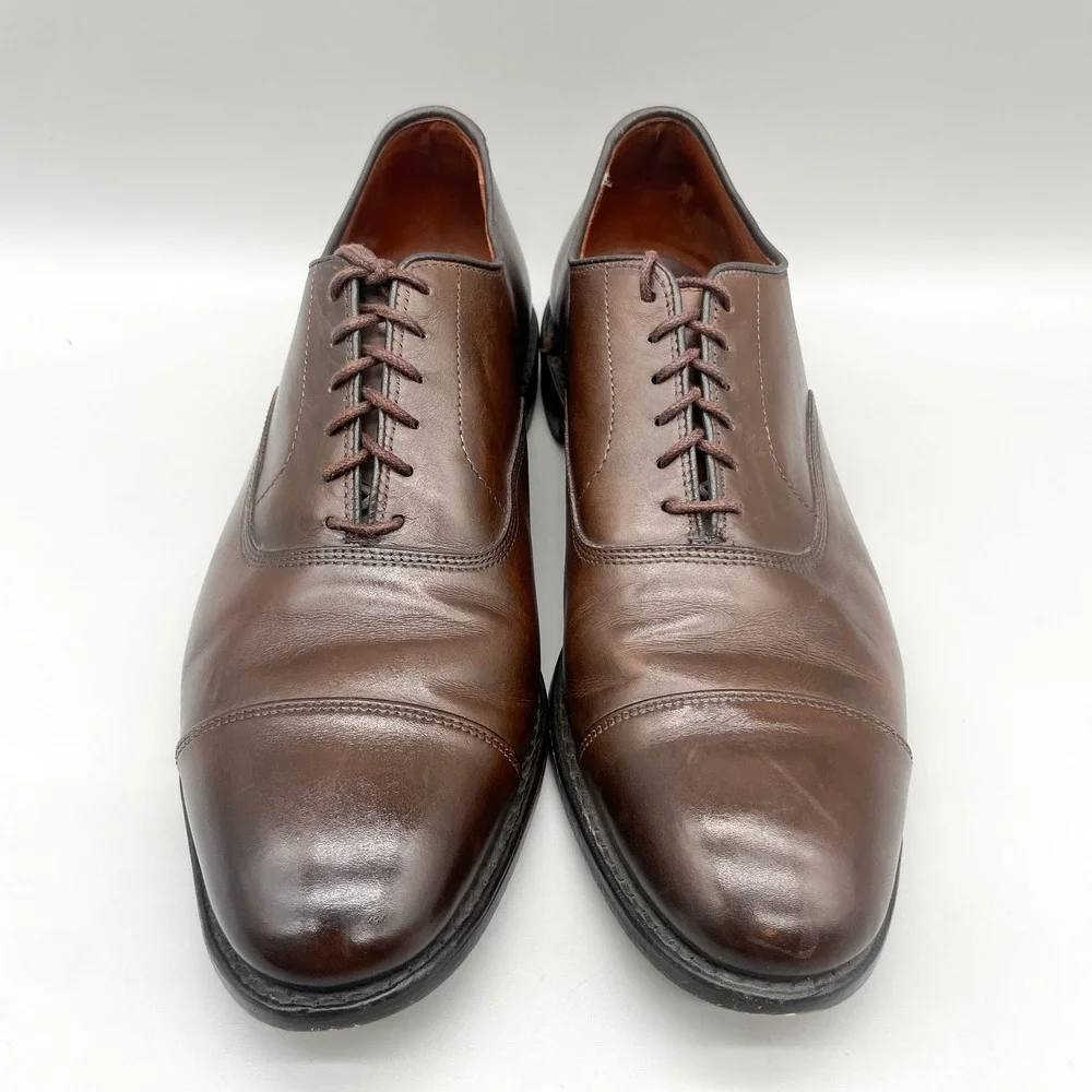 Allen Edmonds Mens 12D Park Avenue Oxford Shoes Dark Brown Leather Cap Toe